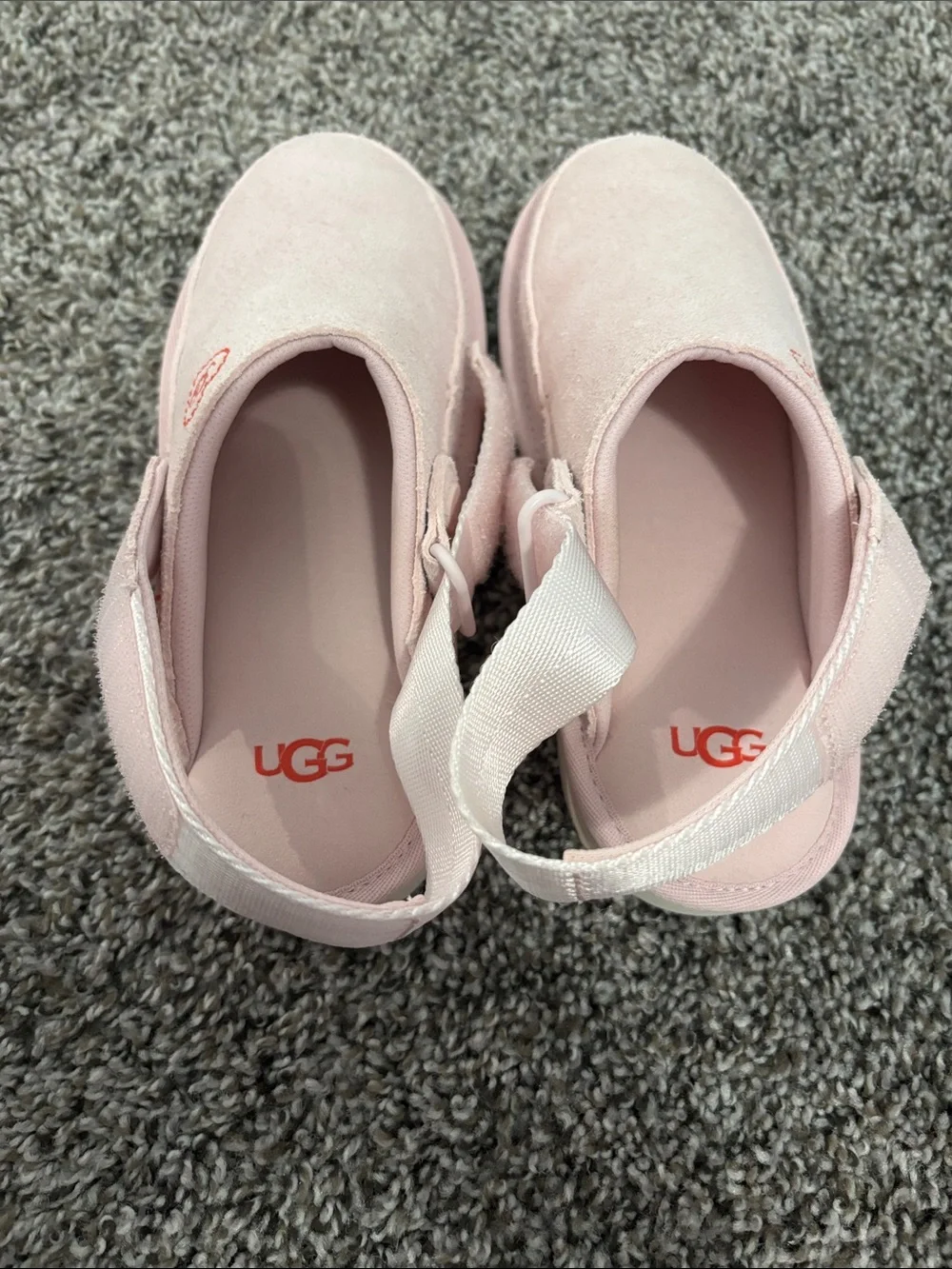 UGG Kids Light Pink Suede Slingback Slip-On Shoes